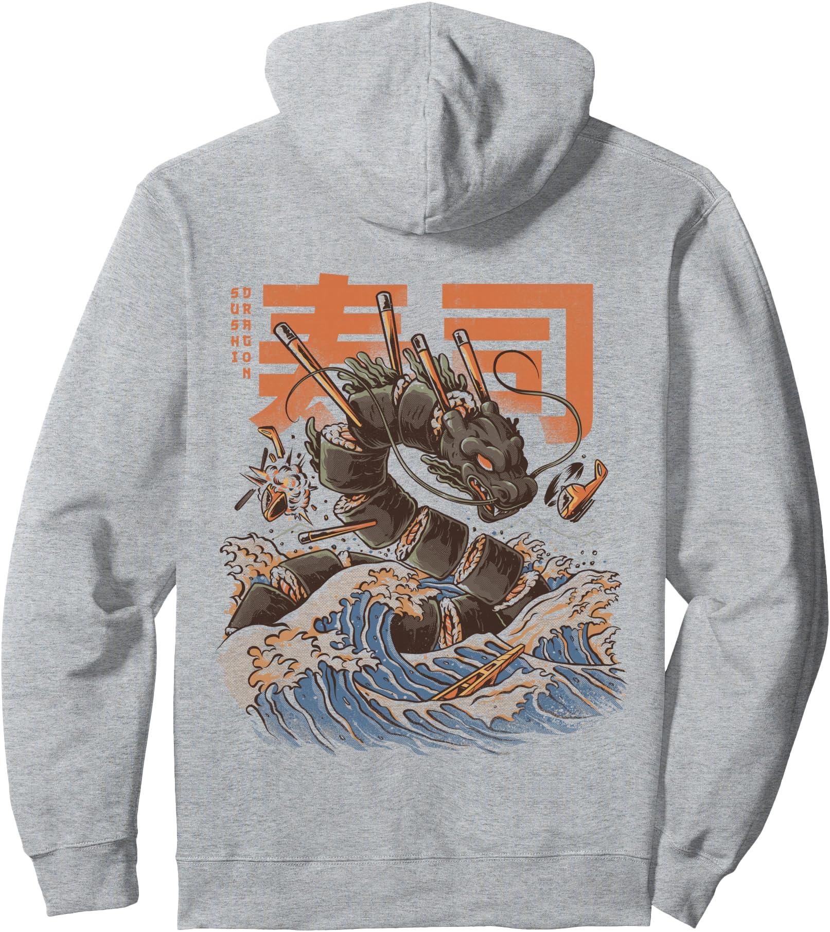 Exclusive Great Sushi Dragon Sweatshirt - Minimalist Print Men Women - T-Shirt, Sweatshirt, Hoodie