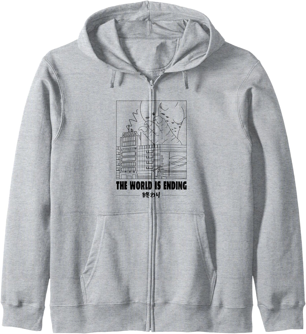 Authentic World Is Ending Japan Kaiju Sweatshirt - Trendy Graphic Unisex - T-Shirt, Sweatshirt, Hoodie