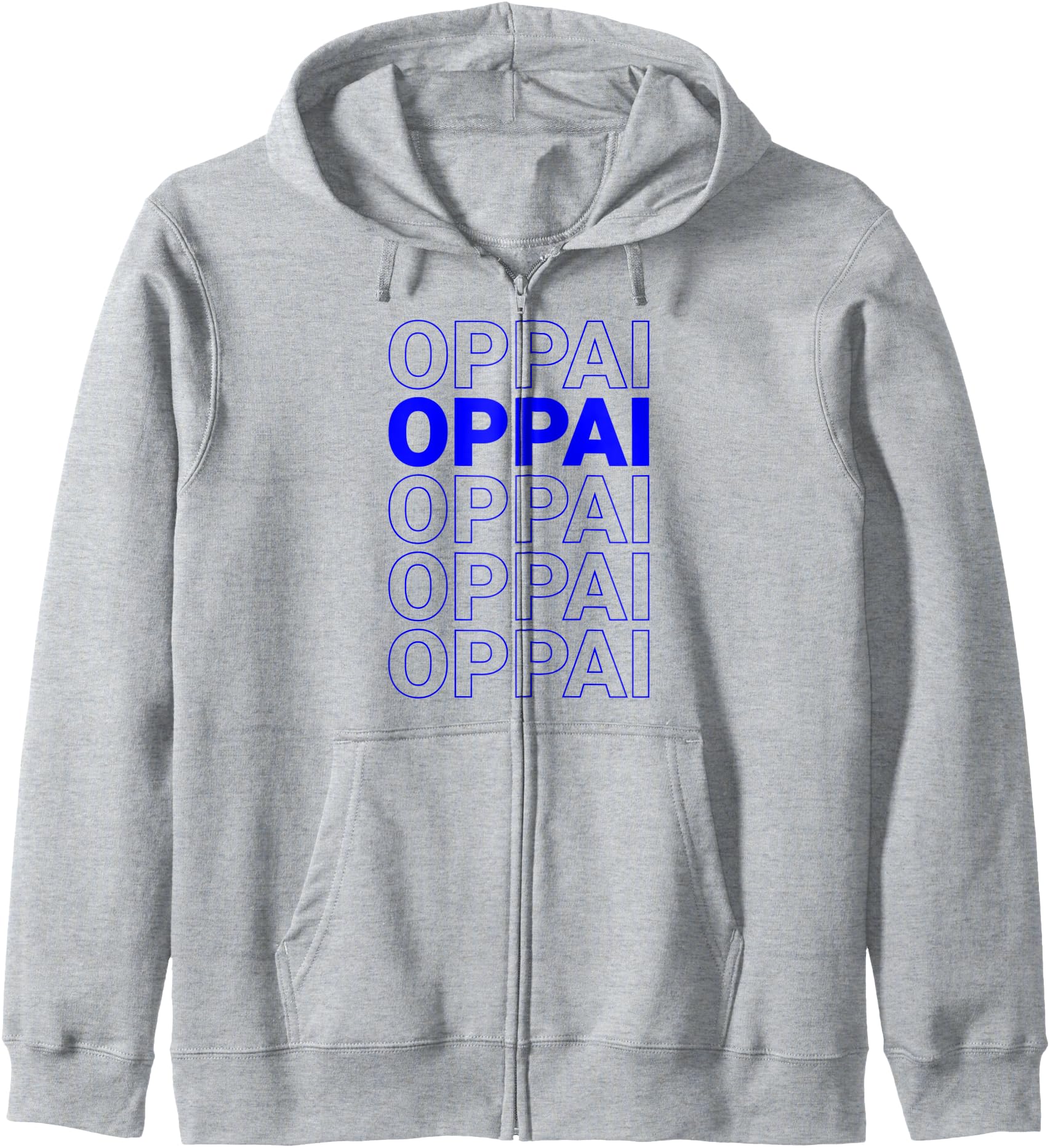 Authentic Blue Oppai Word Anime Manga Hoodie - Novelty Apparel Men Women - T-Shirt, Sweatshirt, Hoodie