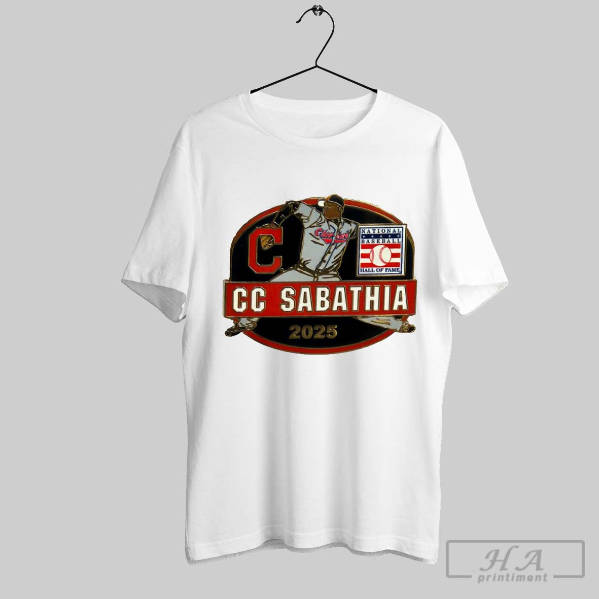 Cc Sabathia Cleveland Indians Hall Of Fame Class 2025 - Adult & Kids T-Shirts, Sweatshirts & Hoodies apparel design preview 1