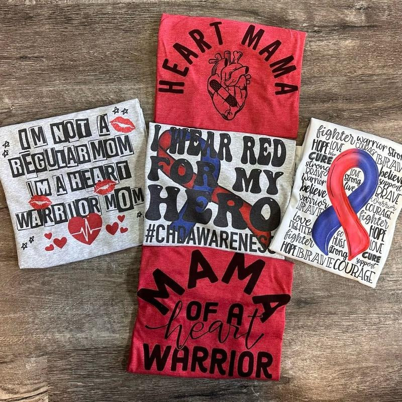 CHD Awareness Heart Mama - Adult & Kids T-Shirts, Sweatshirts & Hoodies apparel design preview 1