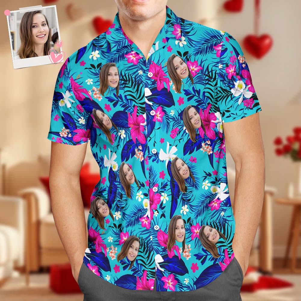 Custom Hawaiian With Face Personalized Logo All Over - Adult & Kids T-Shirts, Sweatshirts & Hoodies apparel design preview 1