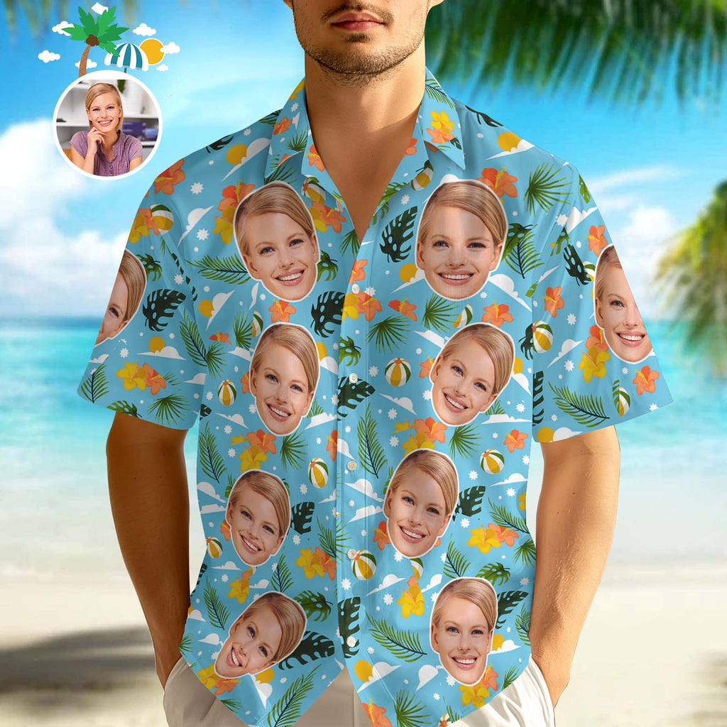 Custom Face Hawaiian Personalized Tropical Photo for - Adult & Kids T-Shirts, Sweatshirts & Hoodies apparel design preview 1