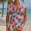 Custom Face Hawaiian With Colorful Flamingo Aloha - Adult & Kids T-Shirts, Sweatshirts & Hoodies apparel design preview 1