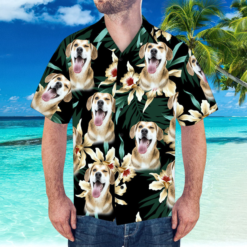 Custom Face Hawaiian Leaves Flowers Pattern for - Adult & Kids T-Shirts, Sweatshirts & Hoodies apparel design preview 1