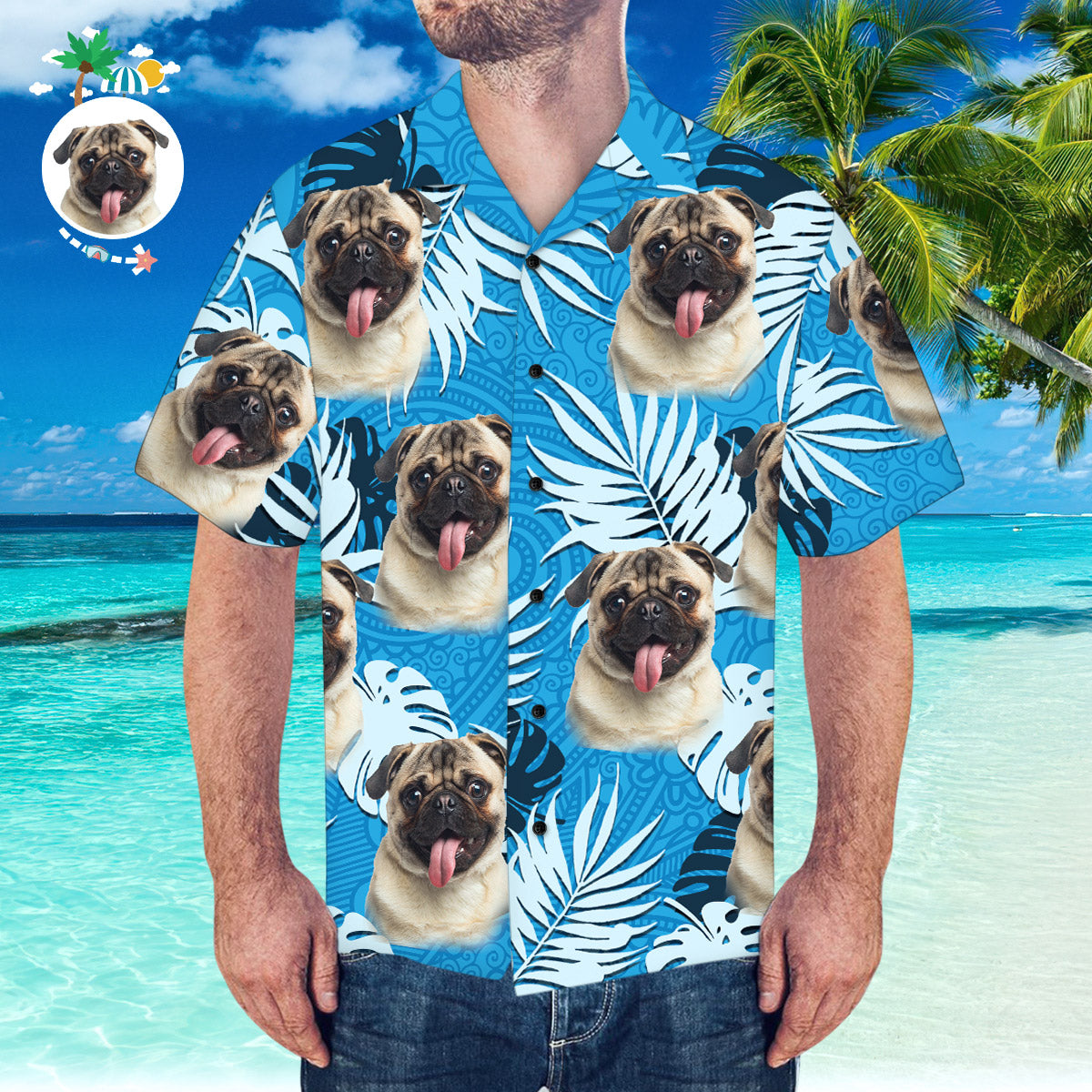 Custom Face Hawaiian Personalized Summer Beach - Adult & Kids T-Shirts, Sweatshirts & Hoodies apparel design preview 1