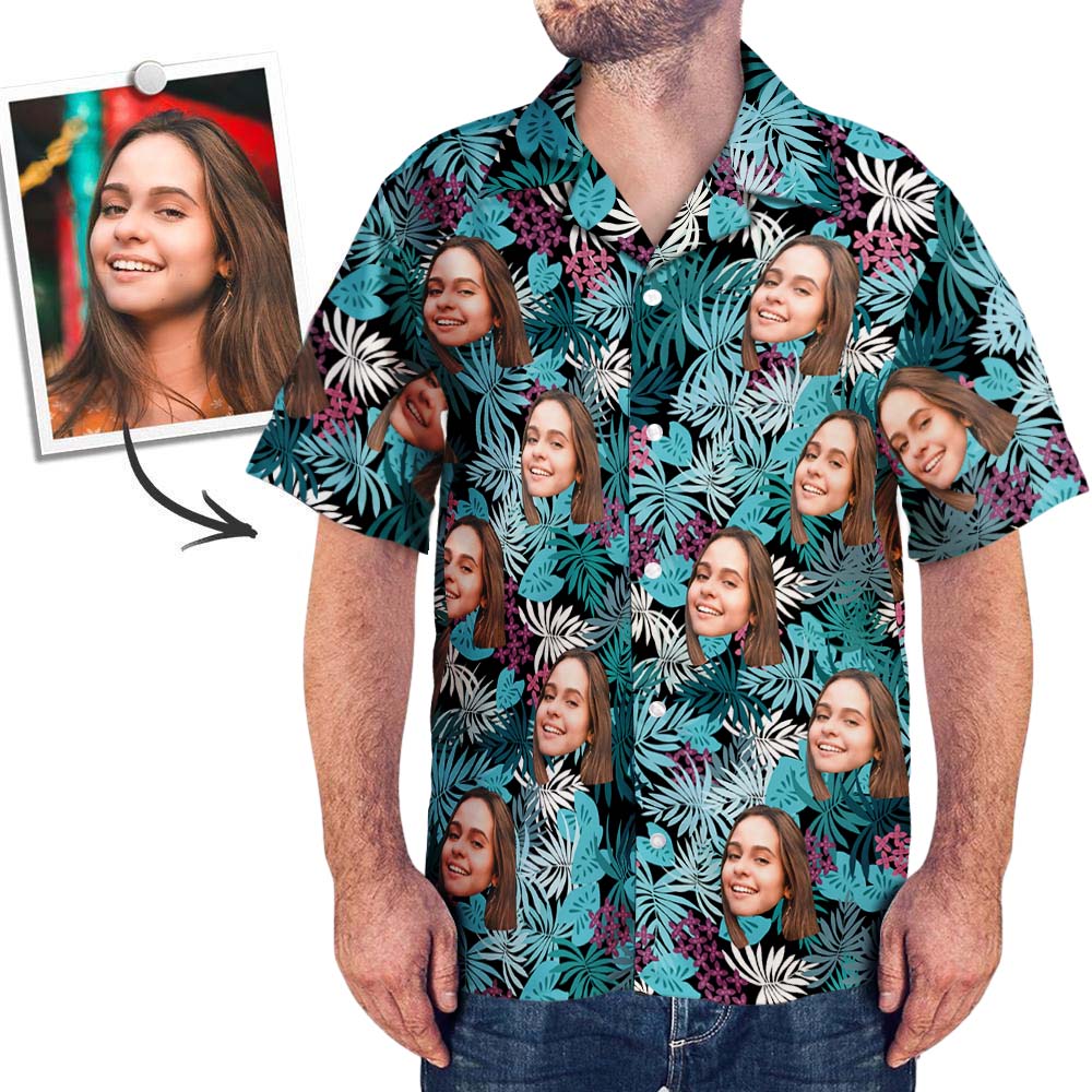 Custom Hawaiian Muti-face Summer Leaves Design - Adult & Kids T-Shirts, Sweatshirts & Hoodies apparel design preview 1