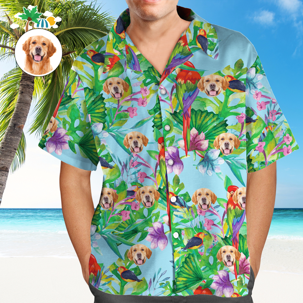 Custom Hawaiian with Dag Face Personalized Photo Men - Adult & Kids T-Shirts, Sweatshirts & Hoodies apparel design preview 1