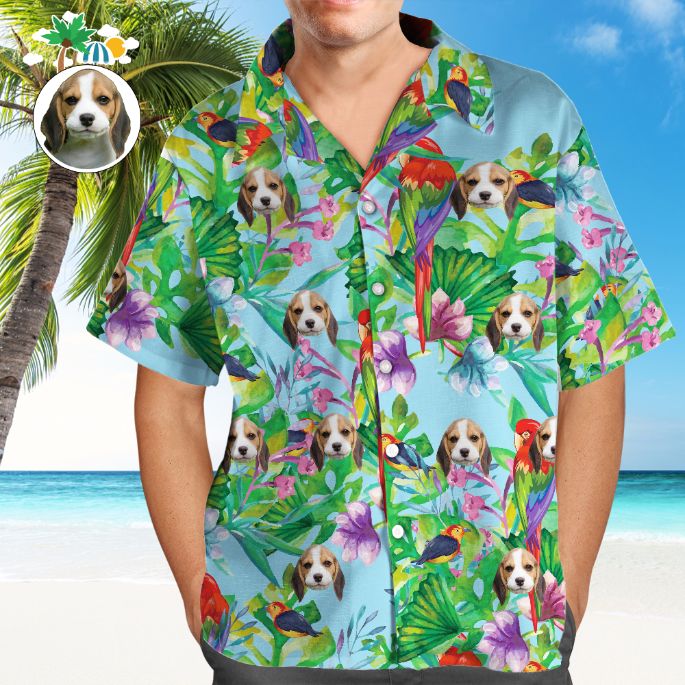 Custom Tropical with Face Hawaiian Parrot - Adult & Kids T-Shirts, Sweatshirts & Hoodies apparel design preview 1