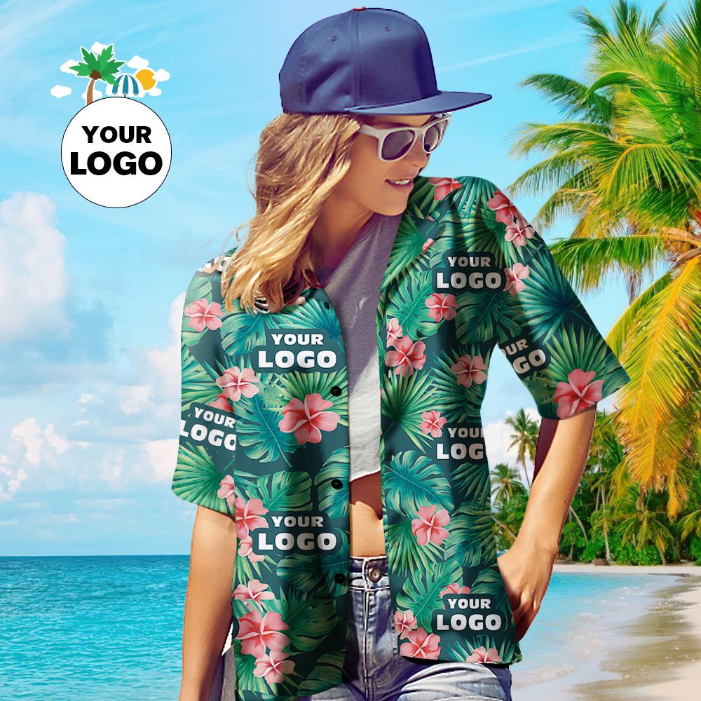 Custom Logo Hawaiian Women's All Over Print Red - Adult & Kids T-Shirts, Sweatshirts & Hoodies apparel design preview 1