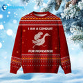 Capybara I Am A Conduit For Nonsense Ugly Christmas Sweater - Holiday Gift product image