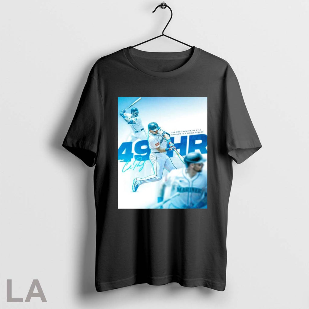 Cal Raleigh Seattle Mariners 49hr The Most Home Runs - Adult & Kids T-Shirts, Sweatshirts & Hoodies apparel design preview 1