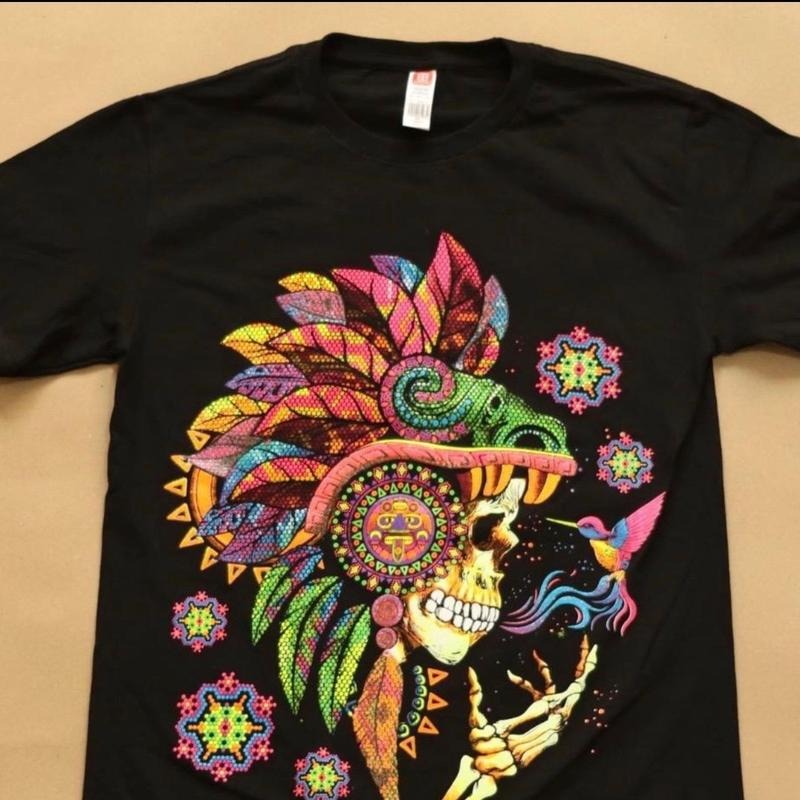 Calavera Penacho Cotton Black - Adult & Kids T-Shirts, Sweatshirts & Hoodies apparel design preview 1
