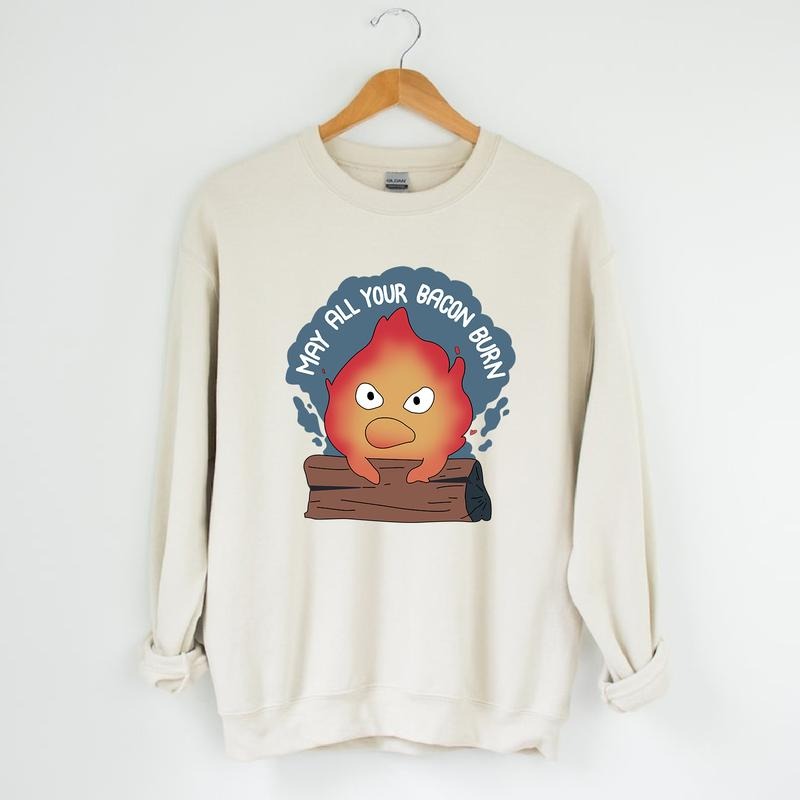 Calcifer May All Your Bacon Burn Howl'S Moving Castle - Adult & Kids T-Shirts, Sweatshirts & Hoodies apparel design preview 1