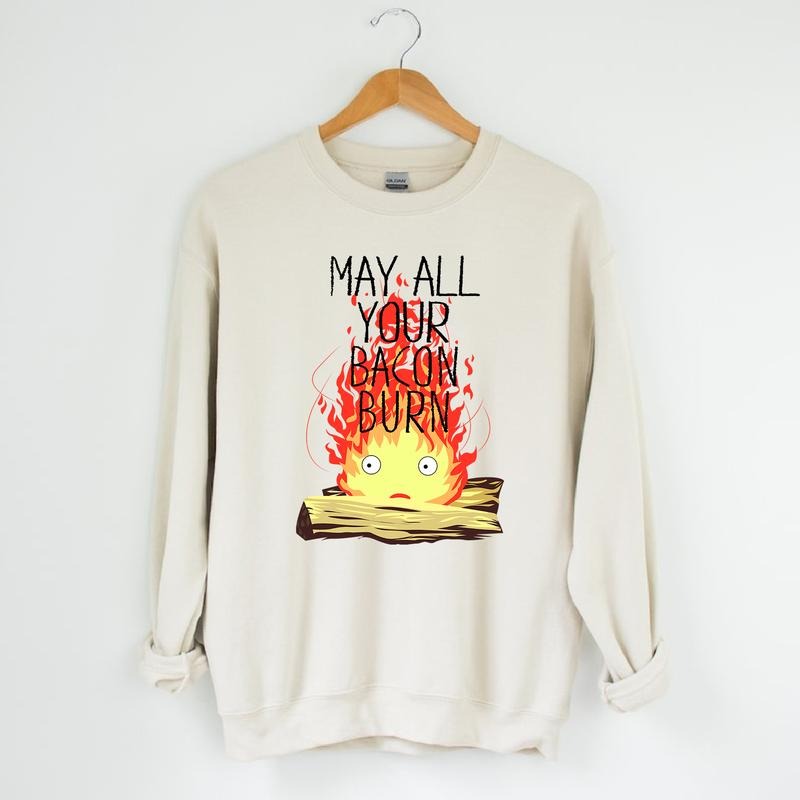 Calcifer May All Your Bacon Burn Howl'S Moving Castle - Adult & Kids T-Shirts, Sweatshirts & Hoodies apparel design preview 1