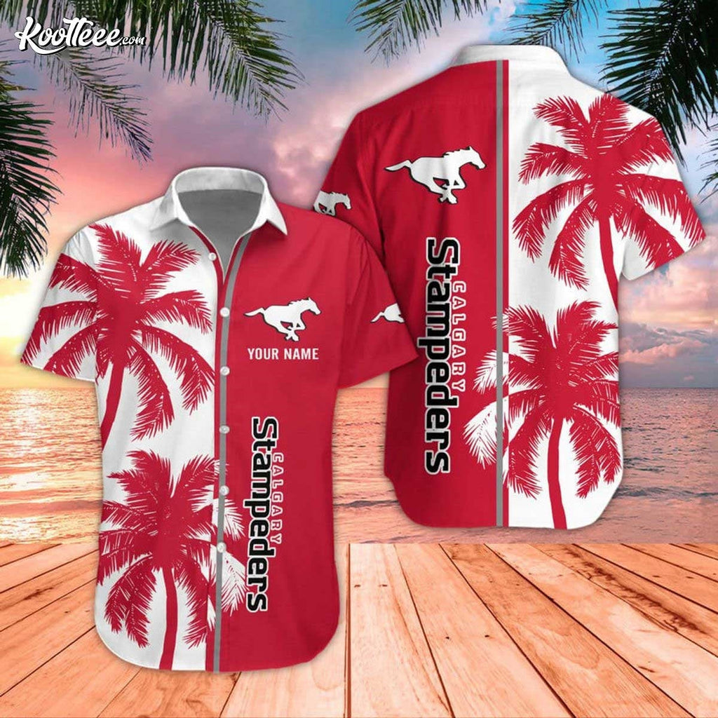 Calgary Stampeders CFL Tropical Hawaiian And Shorts - Adult & Kids T-Shirts, Sweatshirts & Hoodies apparel design preview 1