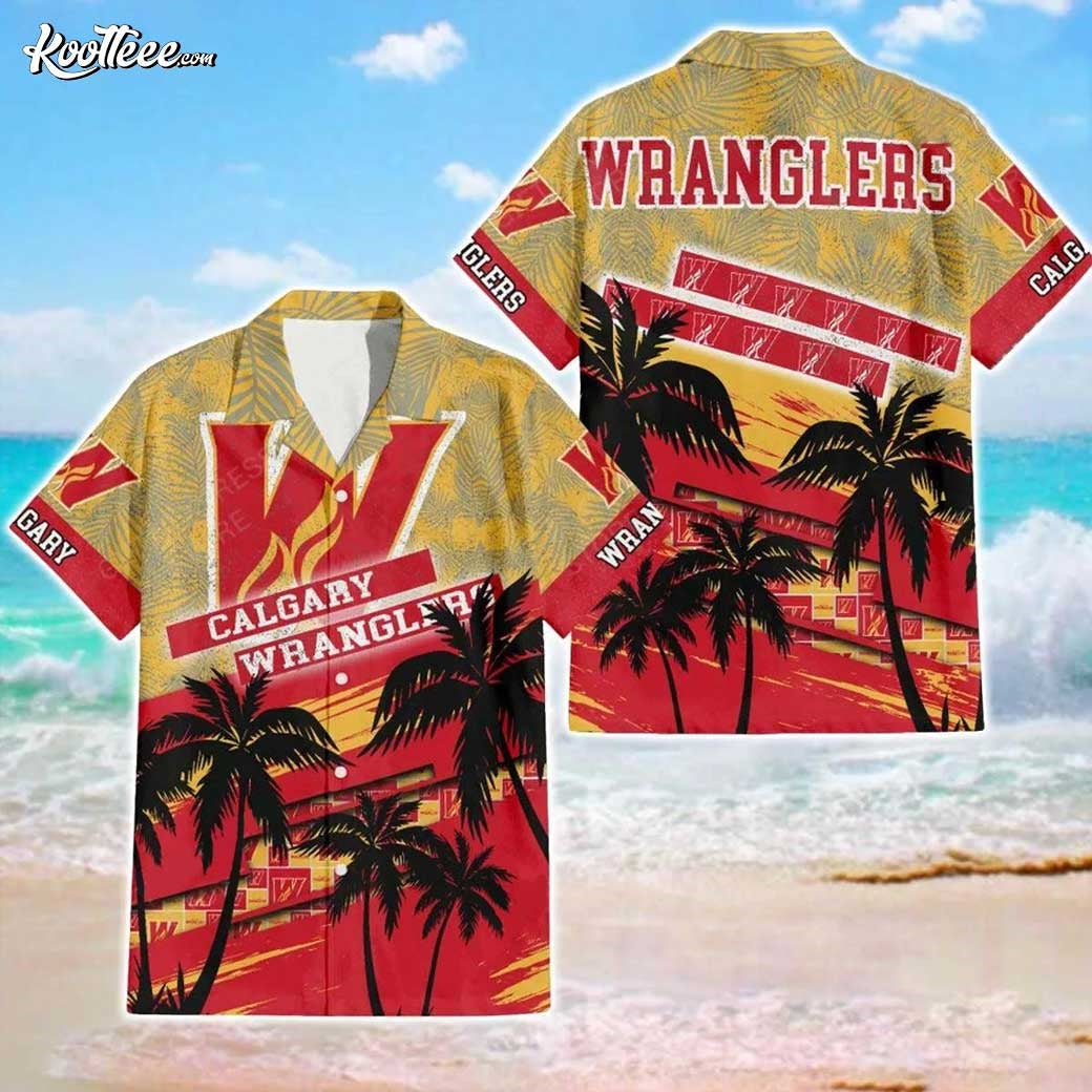 Calgary Wranglers AHL Aloha Hawaiian - Adult & Kids T-Shirts, Sweatshirts & Hoodies apparel design preview 1