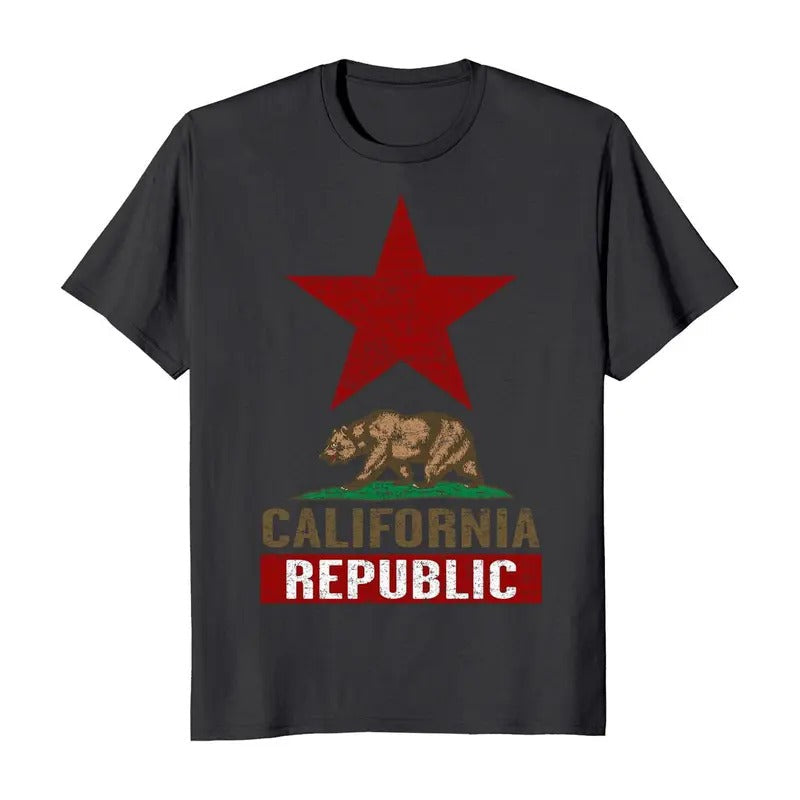California Republic Flag Large Star Casual - Adult & Kids T-Shirts, Sweatshirts & Hoodies apparel design preview 1