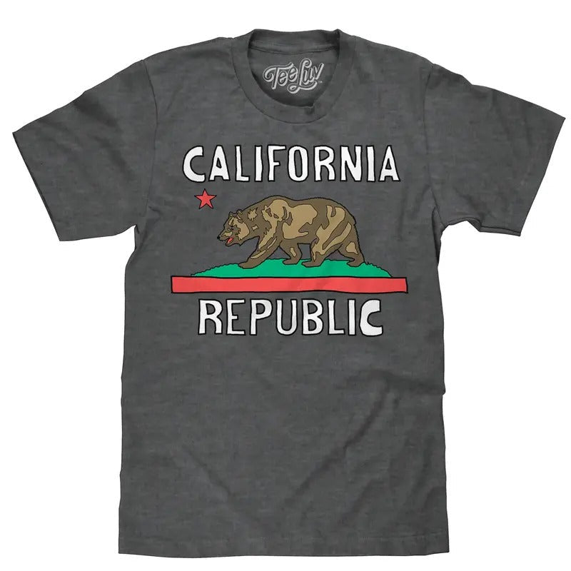 California Republic Gray - Adult & Kids T-Shirts, Sweatshirts & Hoodies apparel design preview 1