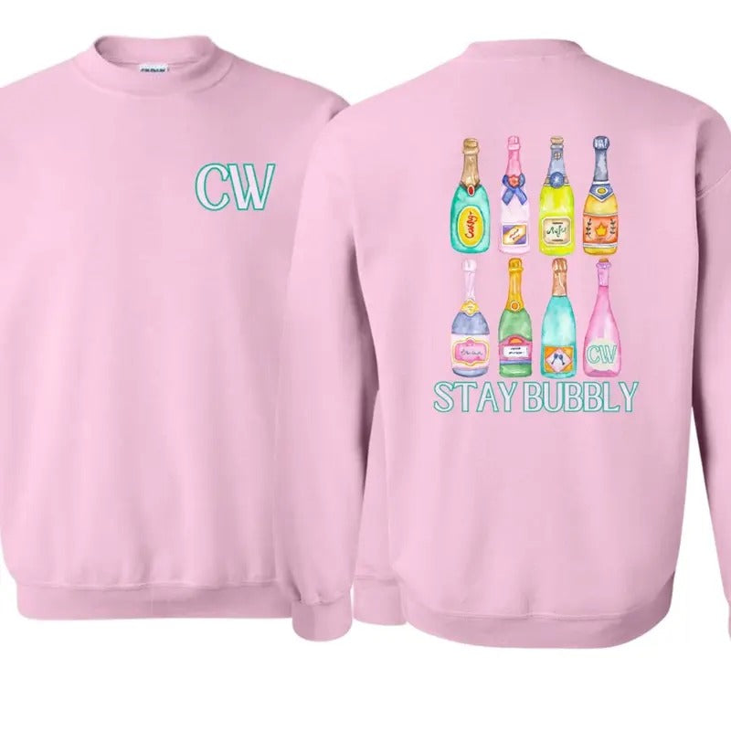 Cami Wade CHAMPAGNE STAY BUBBLY Front Back - Adult & Kids T-Shirts, Sweatshirts & Hoodies apparel design preview 1