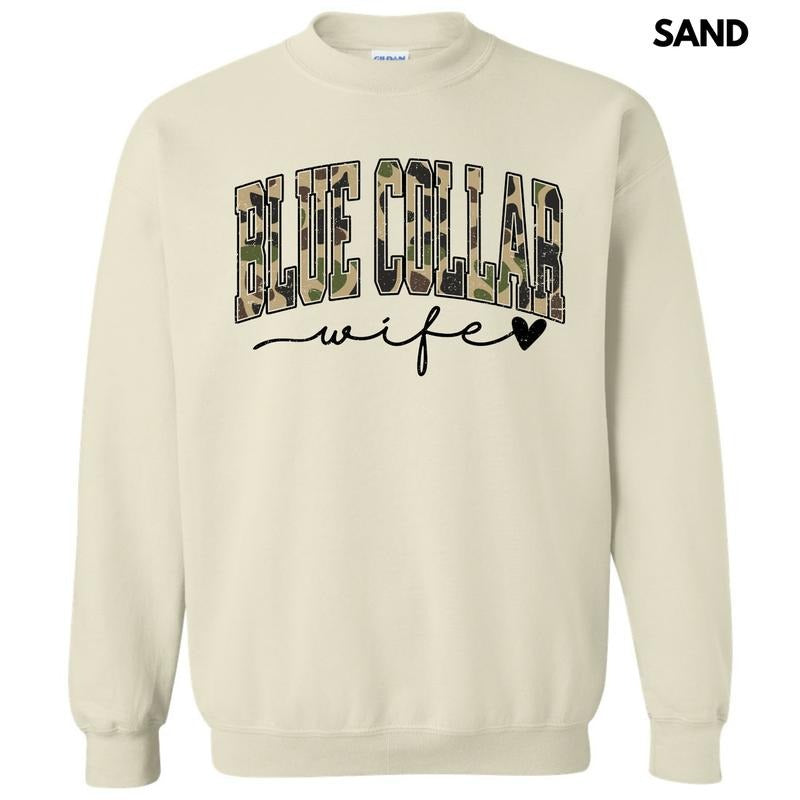 Camo Blue Collar Wife 'NLB' - Adult & Kids T-Shirts, Sweatshirts & Hoodies apparel design preview 1