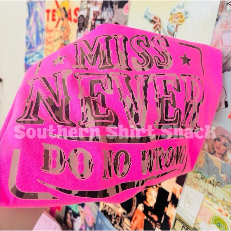 Camo Miss Never Do No Wrong Neon Pink Comfort Colors - Adult & Kids T-Shirts, Sweatshirts & Hoodies apparel design preview 1