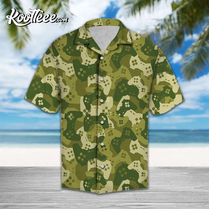 Camouflage Gaming Controllers Hawaiian - Adult & Kids T-Shirts, Sweatshirts & Hoodies apparel design preview 1