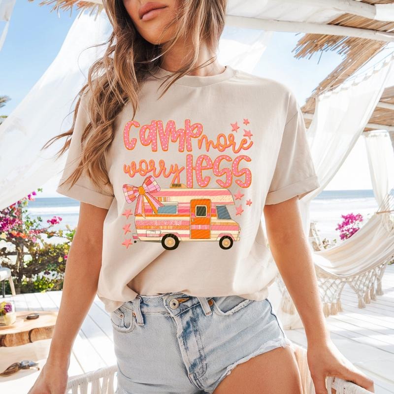 Camp More Worry Less DTF Transfers THIS IS NOT - Adult & Kids T-Shirts, Sweatshirts & Hoodies apparel design preview 1