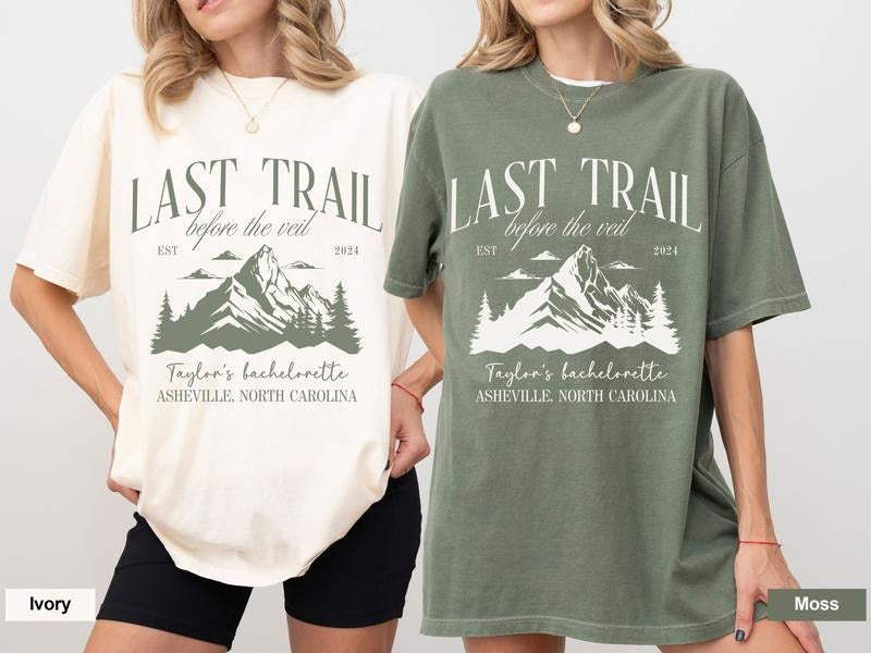 Camping Bachelorette Party Lake Hiking Last Trail - Adult & Kids T-Shirts, Sweatshirts & Hoodies apparel design preview 1
