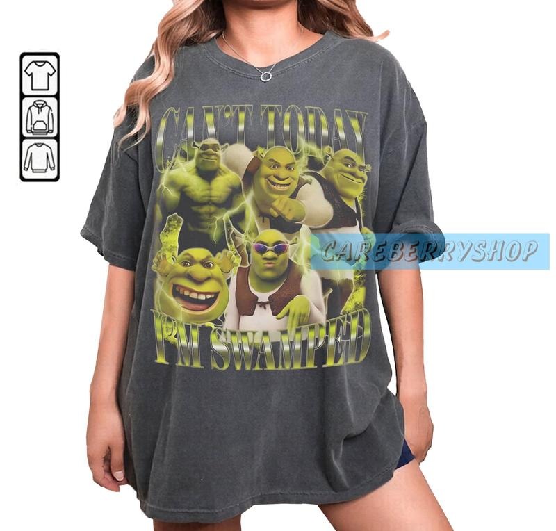 Can'T Today I'M Swamped Shrek Bootleg Fiona Princess - Adult & Kids T-Shirts, Sweatshirts & Hoodies apparel design preview 1