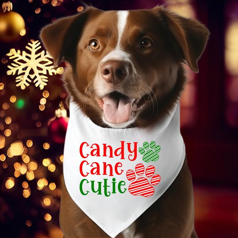 Candy Cane Cutie Bandana Dog Owner Xmas Neck Scarf - Adult & Kids T-Shirts, Sweatshirts & Hoodies apparel design preview 1
