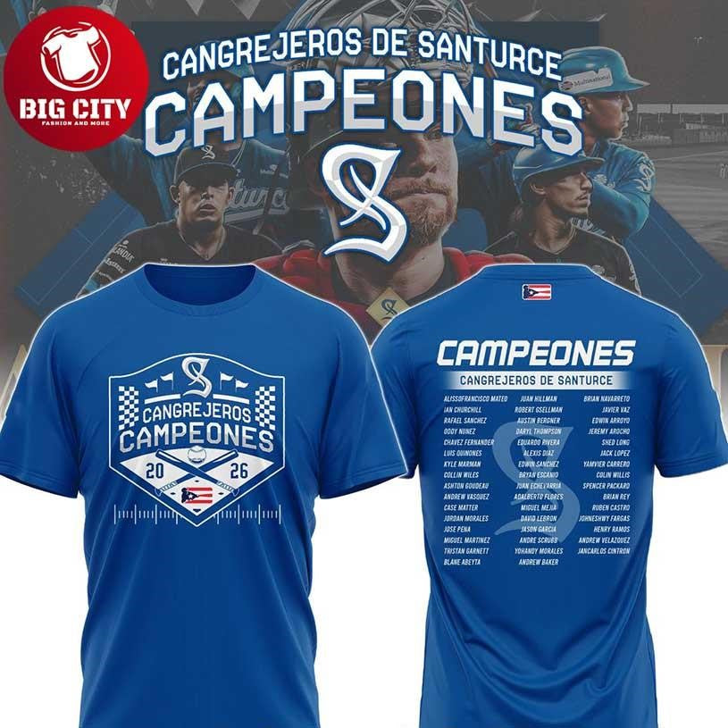 Cangrejeros De Santurce Campeon La LBPRC 2026 Two - Adult & Kids T-Shirts, Sweatshirts & Hoodies apparel design preview 1