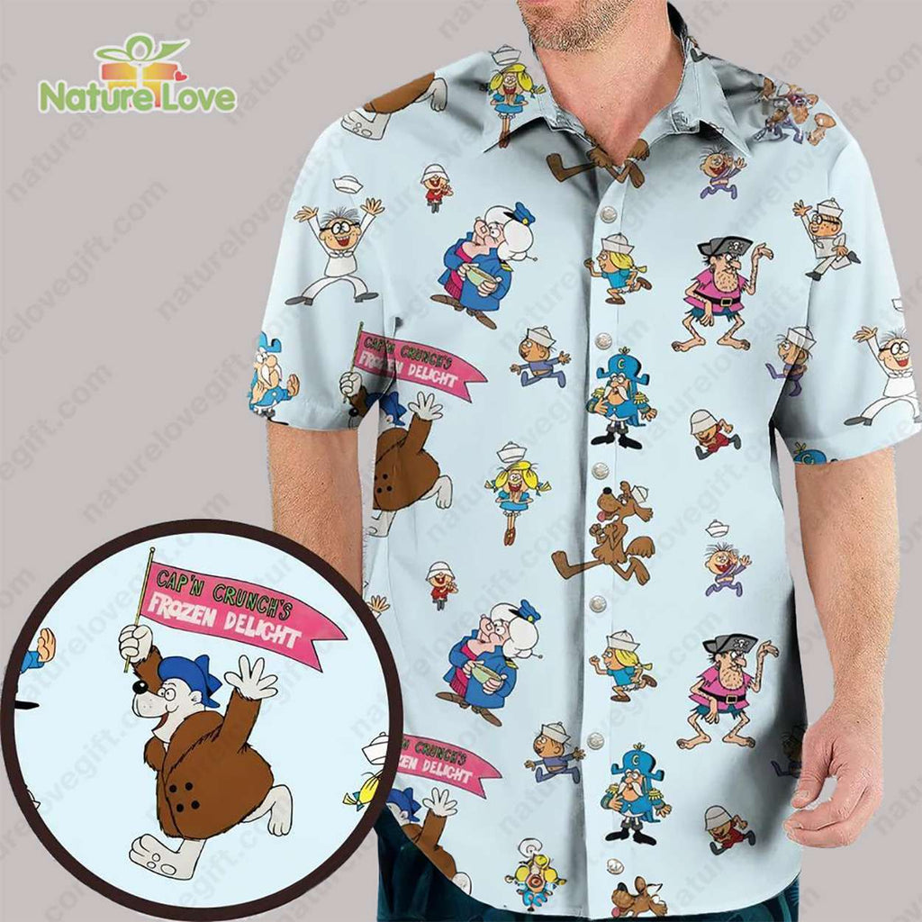 Cap'n Crunch Peanut Butter Cereal Characters Hawaiian - Adult & Kids T-Shirts, Sweatshirts & Hoodies apparel design preview 1