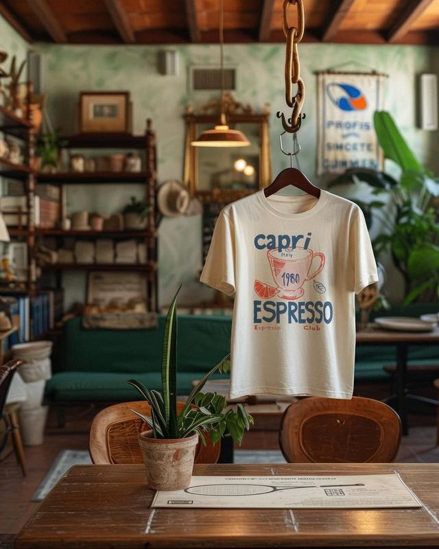 Capri Italy Espresso Club 1980 Soft Vintage Cotton - Adult & Kids T-Shirts, Sweatshirts & Hoodies apparel design preview 1