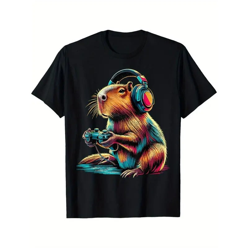 Capybara Funny Video Games Humorous Gamers Animal - Adult & Kids T-Shirts, Sweatshirts & Hoodies apparel design preview 1