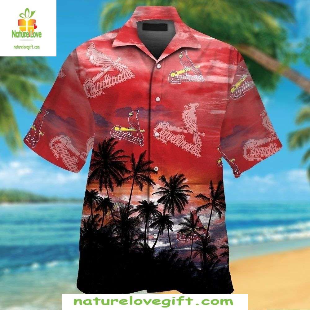 St Louis Cardinals Hawaiian Tropical Sunset Baseball - Adult & Kids T-Shirts, Sweatshirts & Hoodies apparel design preview 1