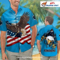 Carolina Panthers Aloha Bald Eagle American Flag - Adult & Kids T-Shirts, Sweatshirts & Hoodies apparel design preview 1