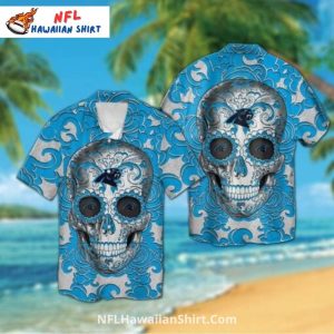 Carolina Panthers Sugar Skull Aloha Unique Hawaiian - Adult & Kids T-Shirts, Sweatshirts & Hoodies apparel design preview 1
