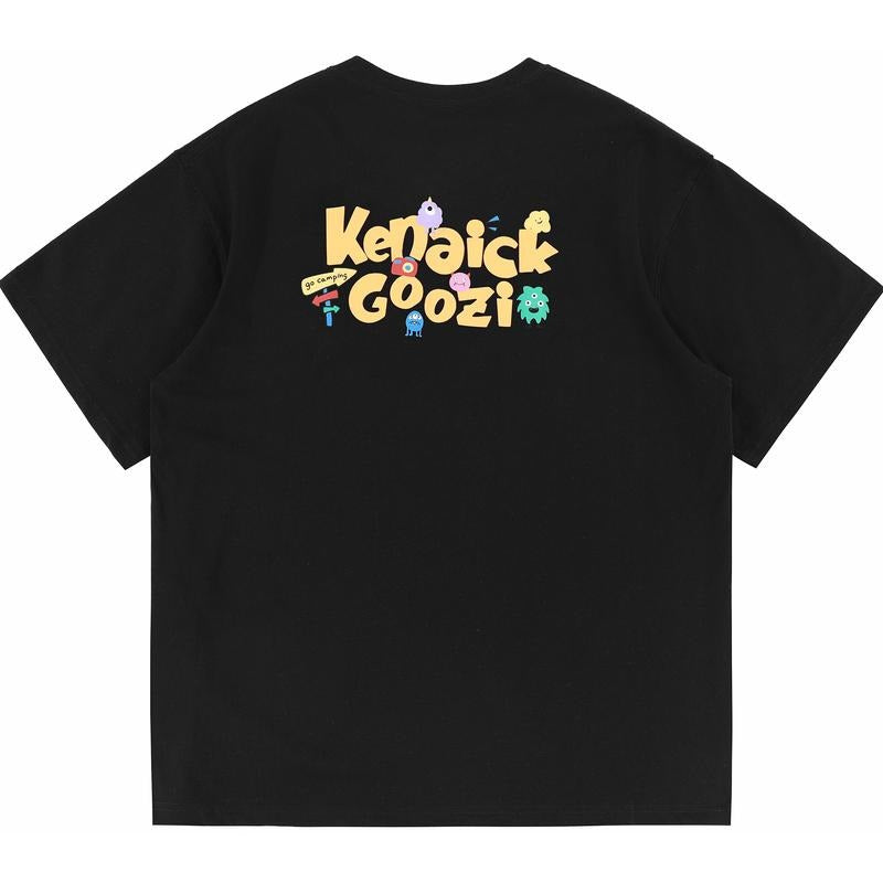 Cartoon Letter Back Printed Loose Top Cotton Skin - Adult & Kids T-Shirts, Sweatshirts & Hoodies apparel design preview 1