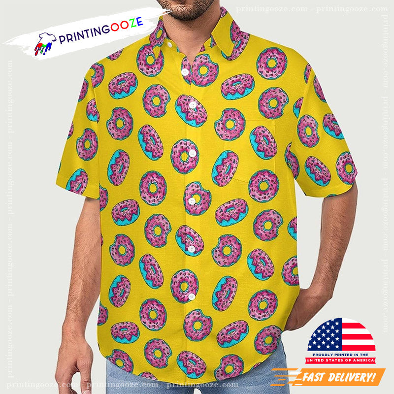 Cartoon Yellow Donut Hawaiian - Adult & Kids T-Shirts, Sweatshirts & Hoodies apparel design preview 1