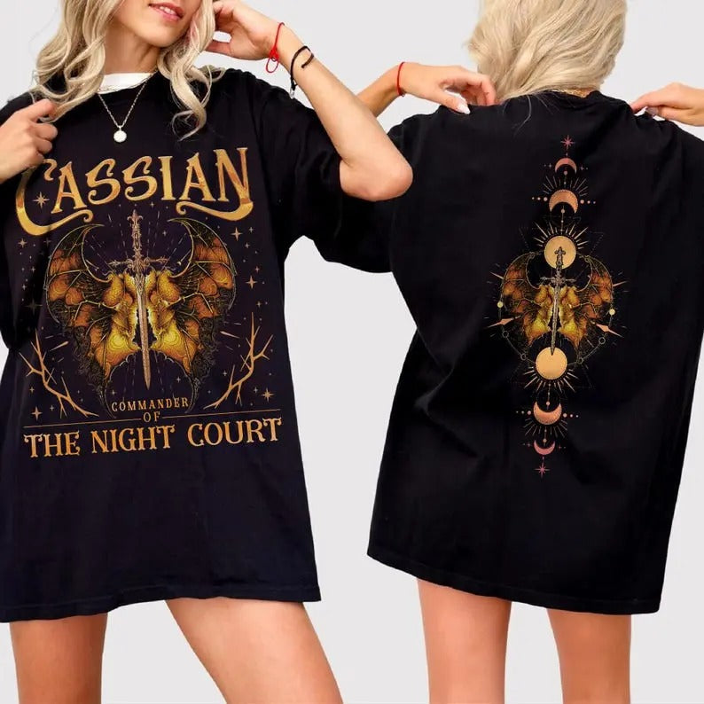 Cassian Commander Night Court Bat Acotar Crescent - Adult & Kids T-Shirts, Sweatshirts & Hoodies apparel design preview 1