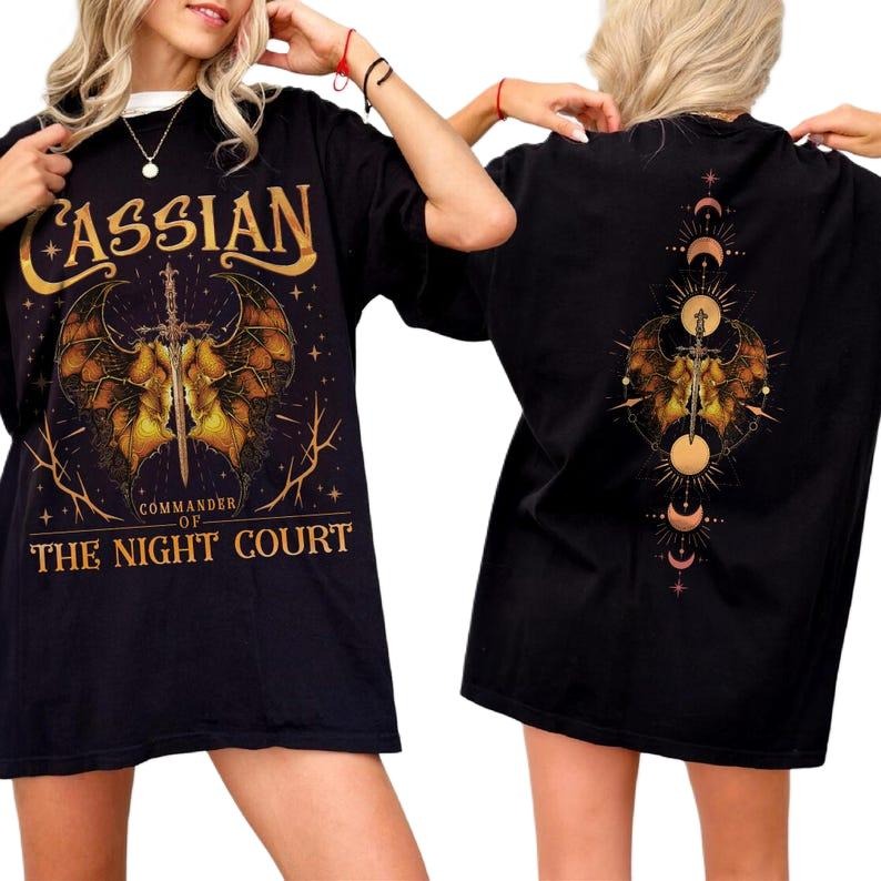 Cassian Commander Night Court Bat Acotar Crescent - Adult & Kids T-Shirts, Sweatshirts & Hoodies apparel design preview 1