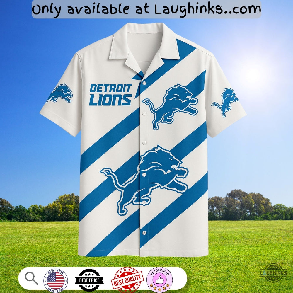 Casual Detroit Lions Hawaiian - Adult & Kids T-Shirts, Sweatshirts & Hoodies apparel design preview 1