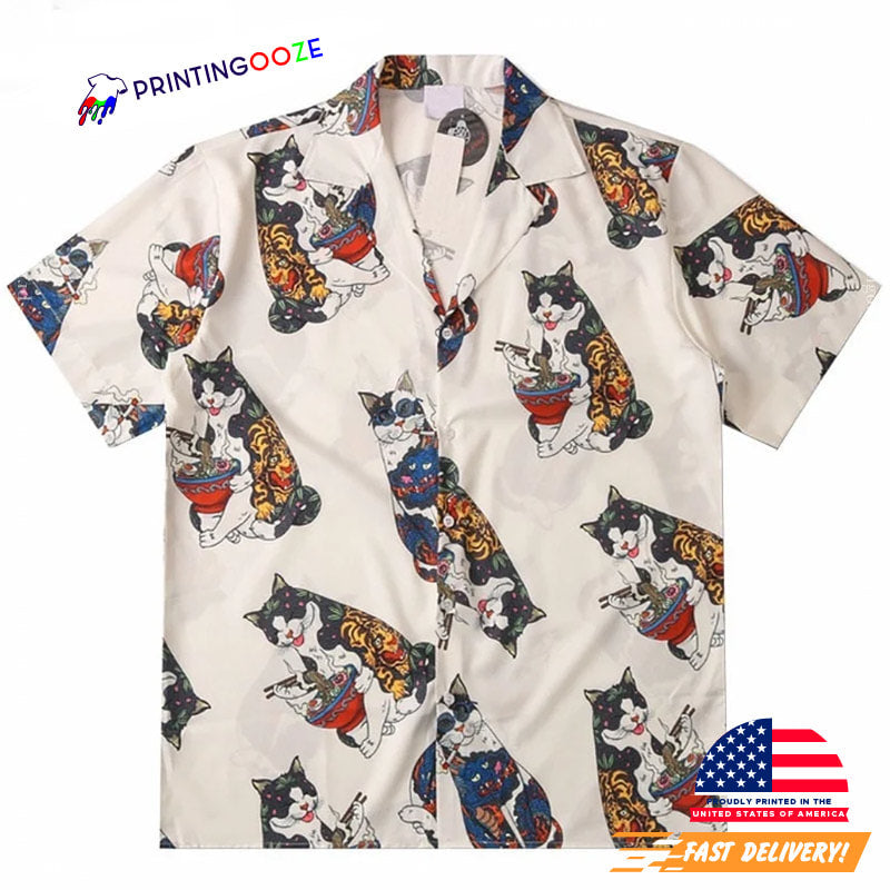 Cat Hawaiian Harajuku Clothing - Adult & Kids T-Shirts, Sweatshirts & Hoodies apparel design preview 1