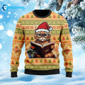 Cat Reading Ugly Christmas Sweater - Holiday Gift product image
