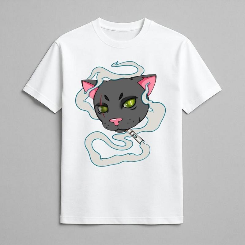Cat Smoking Funny Y2k Vintage 2000s Nostalgia Cotton - Adult & Kids T-Shirts, Sweatshirts & Hoodies apparel design preview 1