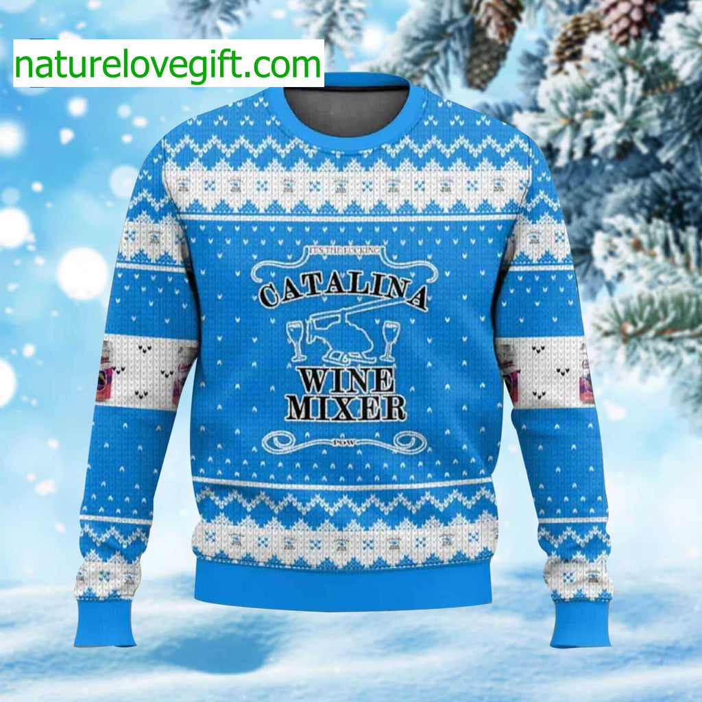 Catalina Wine Mixer Drink Ugly Christmas Sweater - Holiday Gift product image