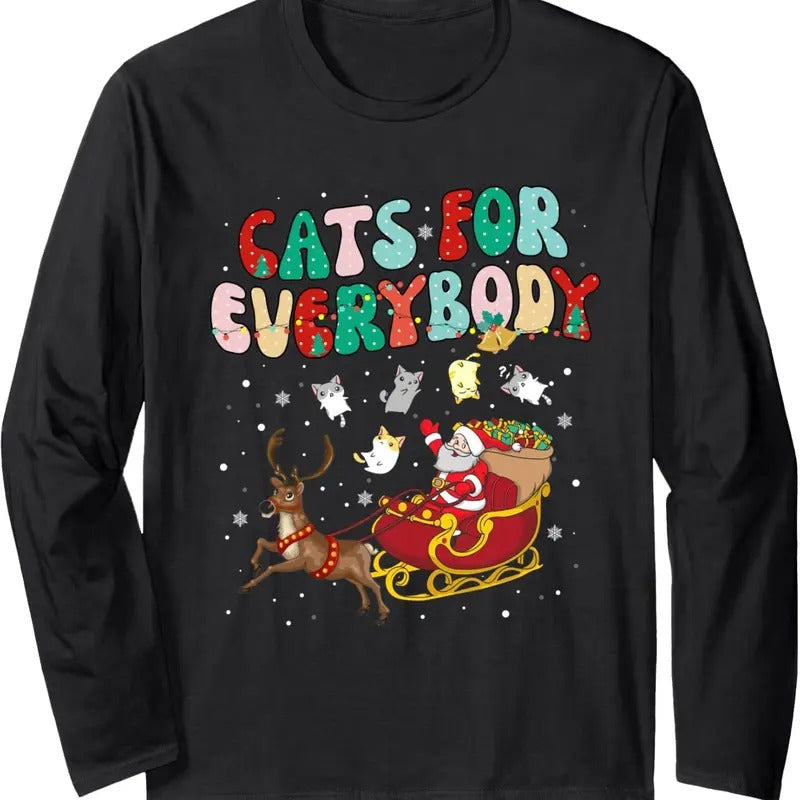Cats Everybody Santa Ugly Cat - Adult & Kids T-Shirts, Sweatshirts & Hoodies apparel design preview 1
