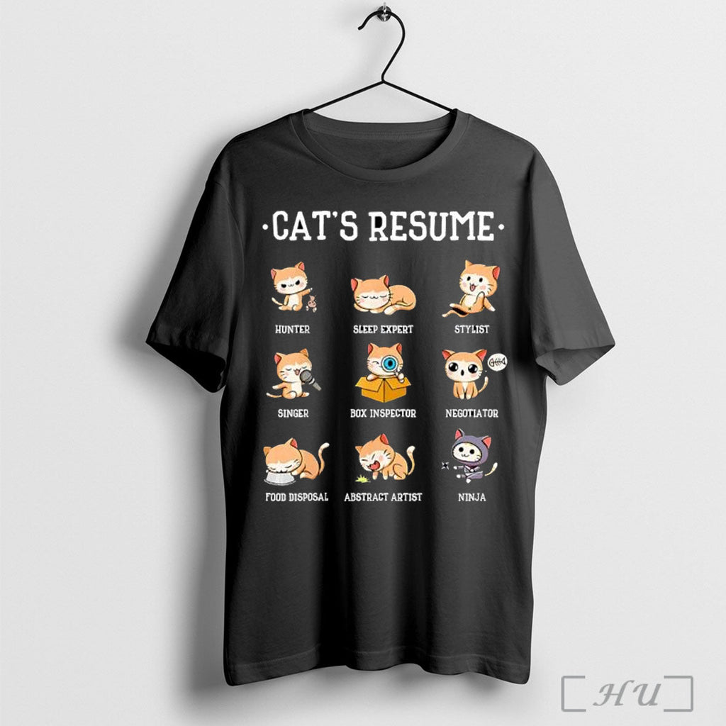 Cats Resume Life Of A Cat Animal - Adult & Kids T-Shirts, Sweatshirts & Hoodies apparel design preview 1