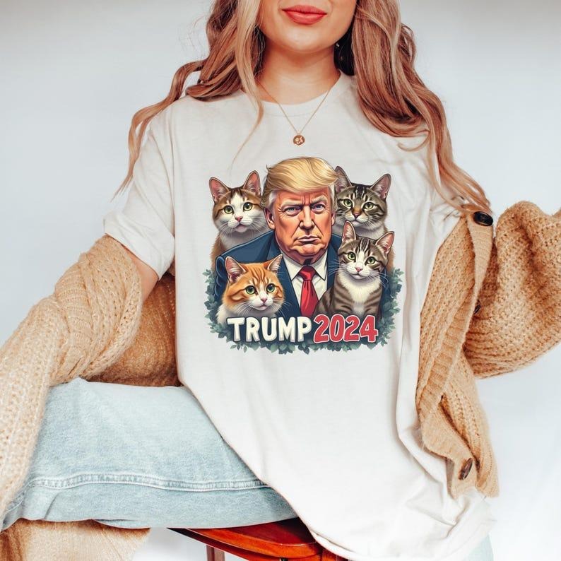 Cats Trump Republican Cat Lover 2024 Conservative - Adult & Kids T-Shirts, Sweatshirts & Hoodies apparel design preview 1